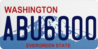 WA license plate ABU6000