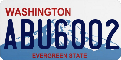 WA license plate ABU6002
