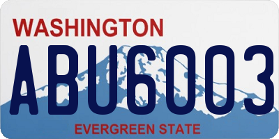 WA license plate ABU6003