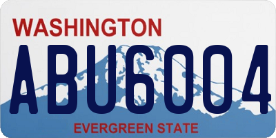 WA license plate ABU6004