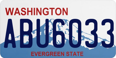 WA license plate ABU6033