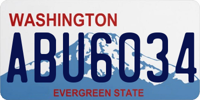 WA license plate ABU6034