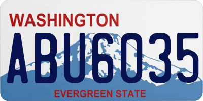 WA license plate ABU6035