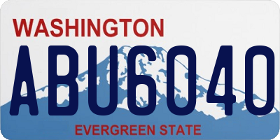 WA license plate ABU6040