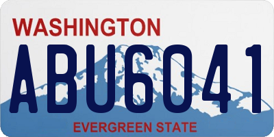 WA license plate ABU6041