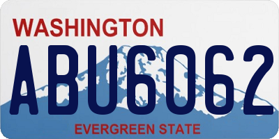 WA license plate ABU6062