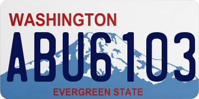 WA license plate ABU6103
