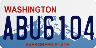 WA license plate ABU6104
