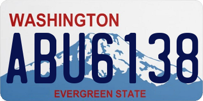 WA license plate ABU6138
