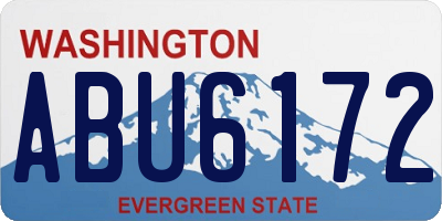 WA license plate ABU6172