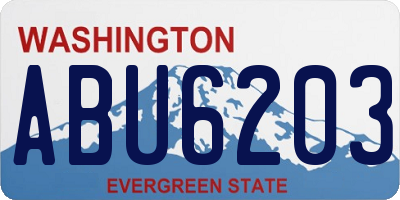 WA license plate ABU6203