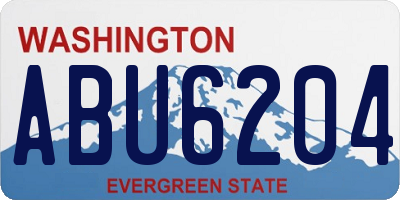 WA license plate ABU6204