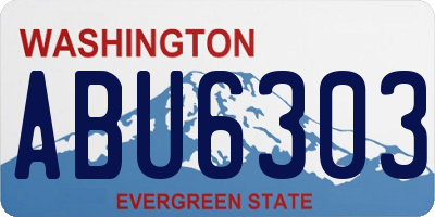 WA license plate ABU6303