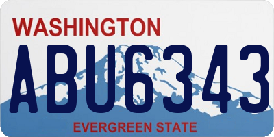WA license plate ABU6343
