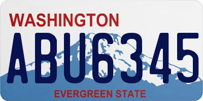WA license plate ABU6345