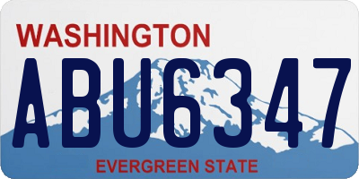 WA license plate ABU6347