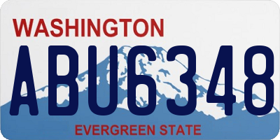 WA license plate ABU6348