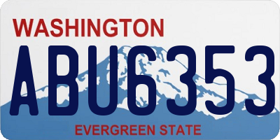 WA license plate ABU6353
