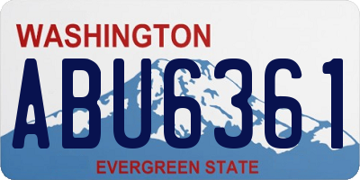 WA license plate ABU6361