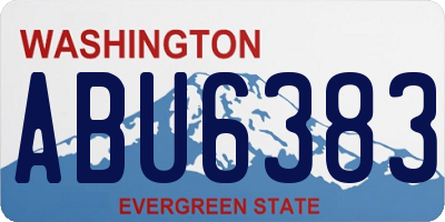 WA license plate ABU6383