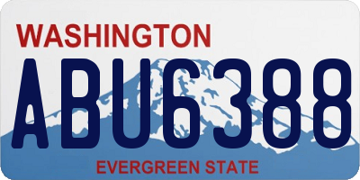 WA license plate ABU6388