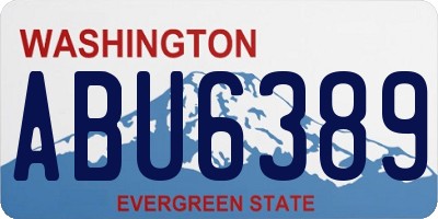 WA license plate ABU6389