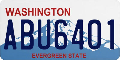 WA license plate ABU6401