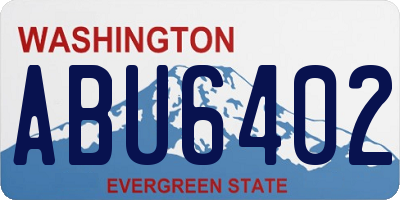 WA license plate ABU6402