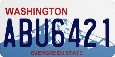 WA license plate ABU6421