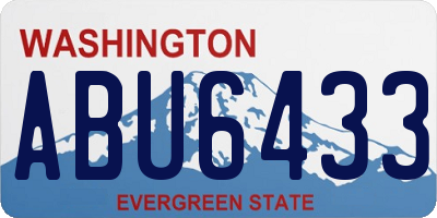 WA license plate ABU6433