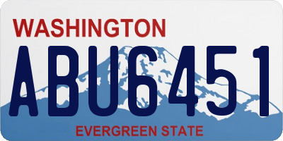 WA license plate ABU6451