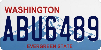 WA license plate ABU6489
