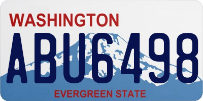 WA license plate ABU6498