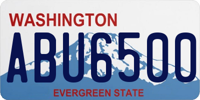 WA license plate ABU6500