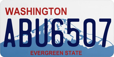 WA license plate ABU6507