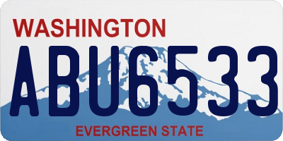 WA license plate ABU6533
