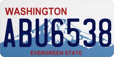 WA license plate ABU6538