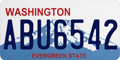 WA license plate ABU6542