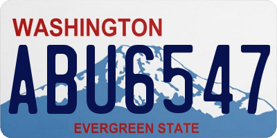 WA license plate ABU6547