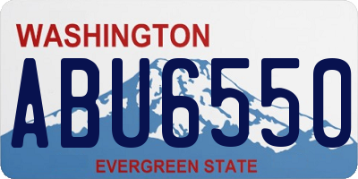 WA license plate ABU6550