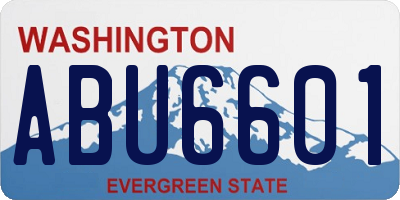 WA license plate ABU6601