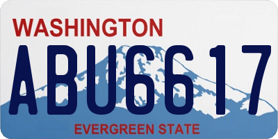 WA license plate ABU6617