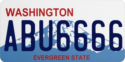 WA license plate ABU6666