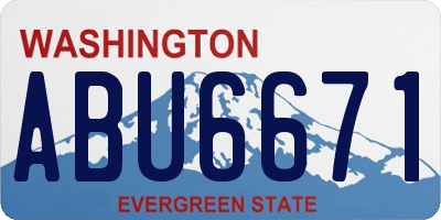 WA license plate ABU6671