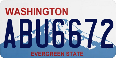 WA license plate ABU6672