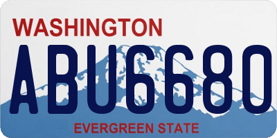 WA license plate ABU6680