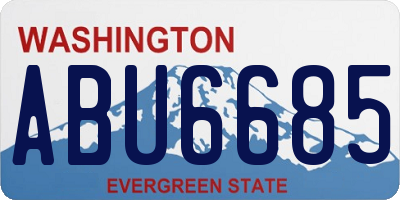 WA license plate ABU6685