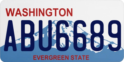WA license plate ABU6689