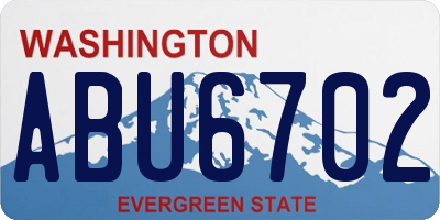 WA license plate ABU6702