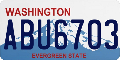 WA license plate ABU6703